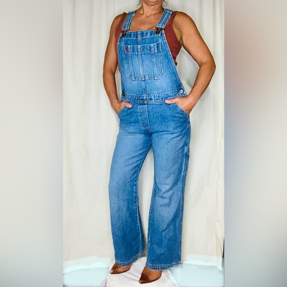 VINTAGE TOMMY HILFIGER TOMMY JEANS 90’s OVERALLS DENIM Unisex size medium - Picture 3 of 15